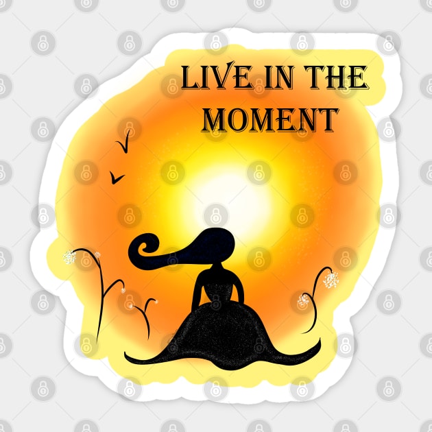 Live in the Moment Sticker by DitzyDonutsDesigns